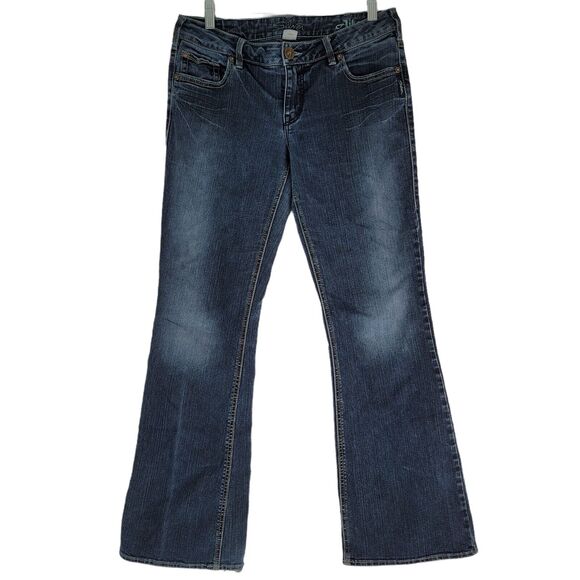 Silver Jeans Womens 32x31.5  Aiko Bootcut Flare Stretch Distressed Destroyed - Picture 1 of 11